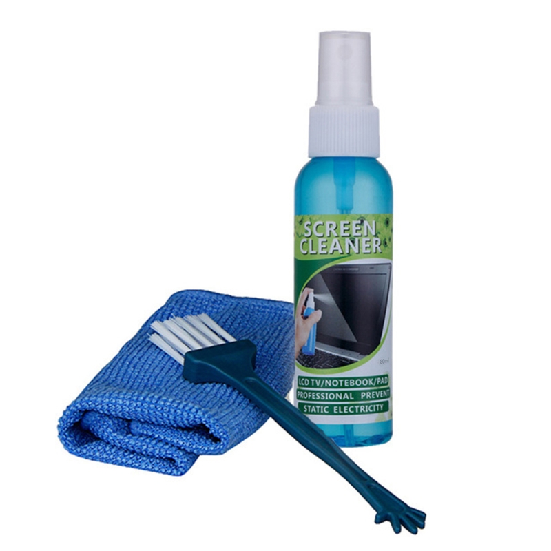 Screen Cleaning Kit - 1 Set Brush Cloth Liquid High