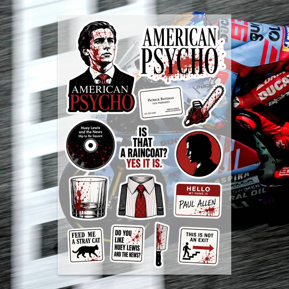 Laptop Accessories Wallpaper - A-merican P-sycho Stickers Moto Sticker Auto