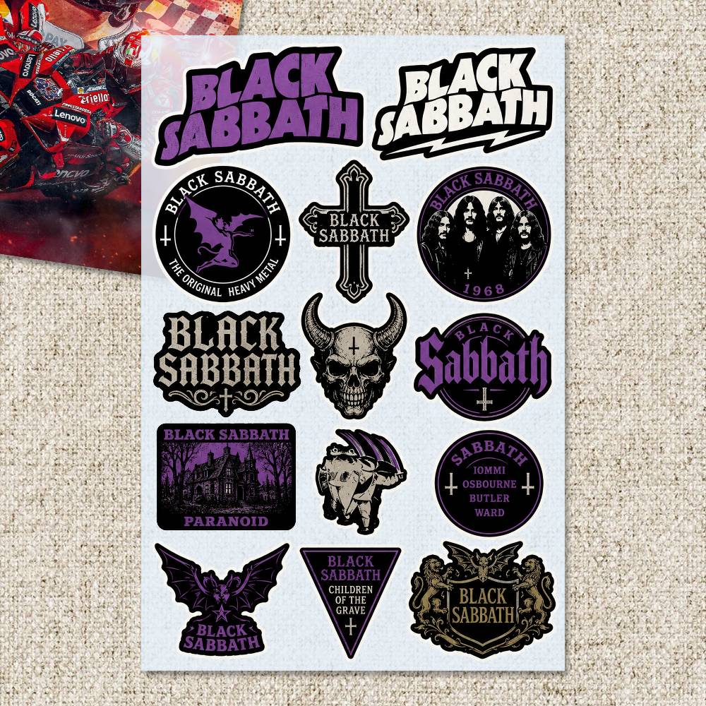 B-LACK S-ABBATH Stickers Moto  - Laptop Accessories Wallpaper recension och pris