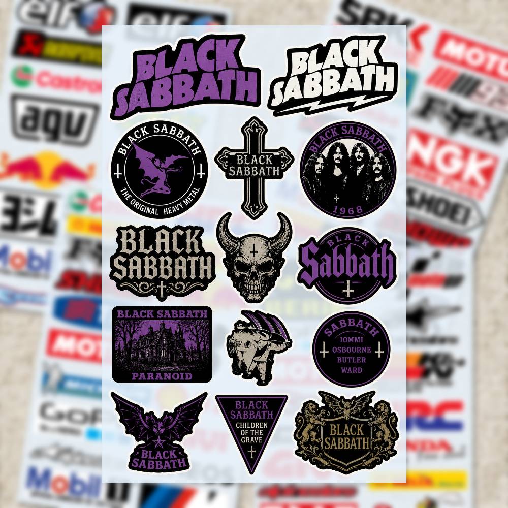 B-LACK S-ABBATH Stickers Moto  - Laptop Accessories Wallpaper recension och pris