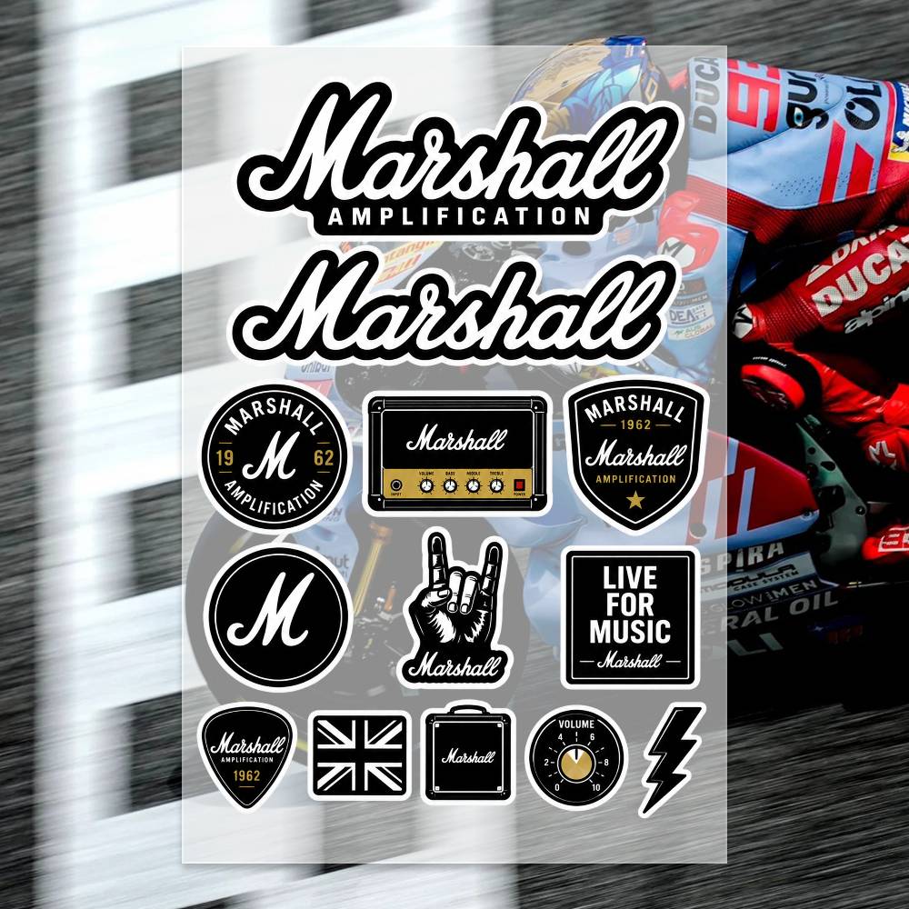 M-arshall Stickers Moto Sticke - Laptop Accessories Wallpaper recension och pris